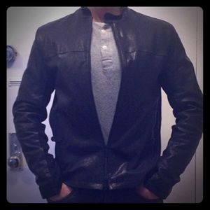 Armani Leather Motorcycle Jacket size 42